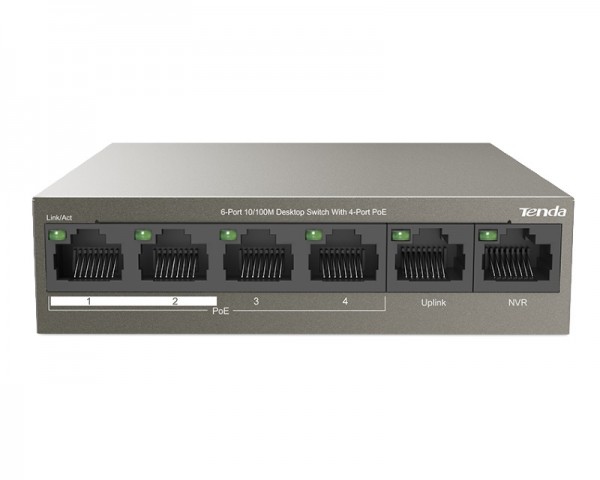 TENDA TEF1106P-4-63W 6-Port 10100M Desktop Switch with 4-Port PoE