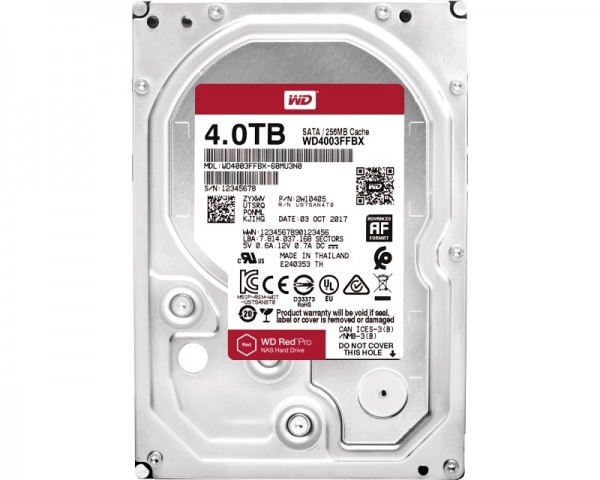 WD 4TB 3.5'' SATA III 256MB 7.200 WD4003FFBX Red Pro