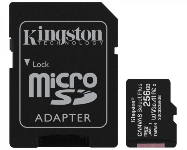 KINGSTON A1 MicroSDXC 256GB 100R class 10 SDCS2256GB + adapter