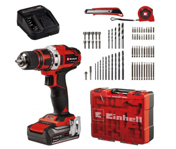 Einhell TE-CD 18/40 Li sa 69-delnim setom pribora, 1x 2.5 Ah, 18V